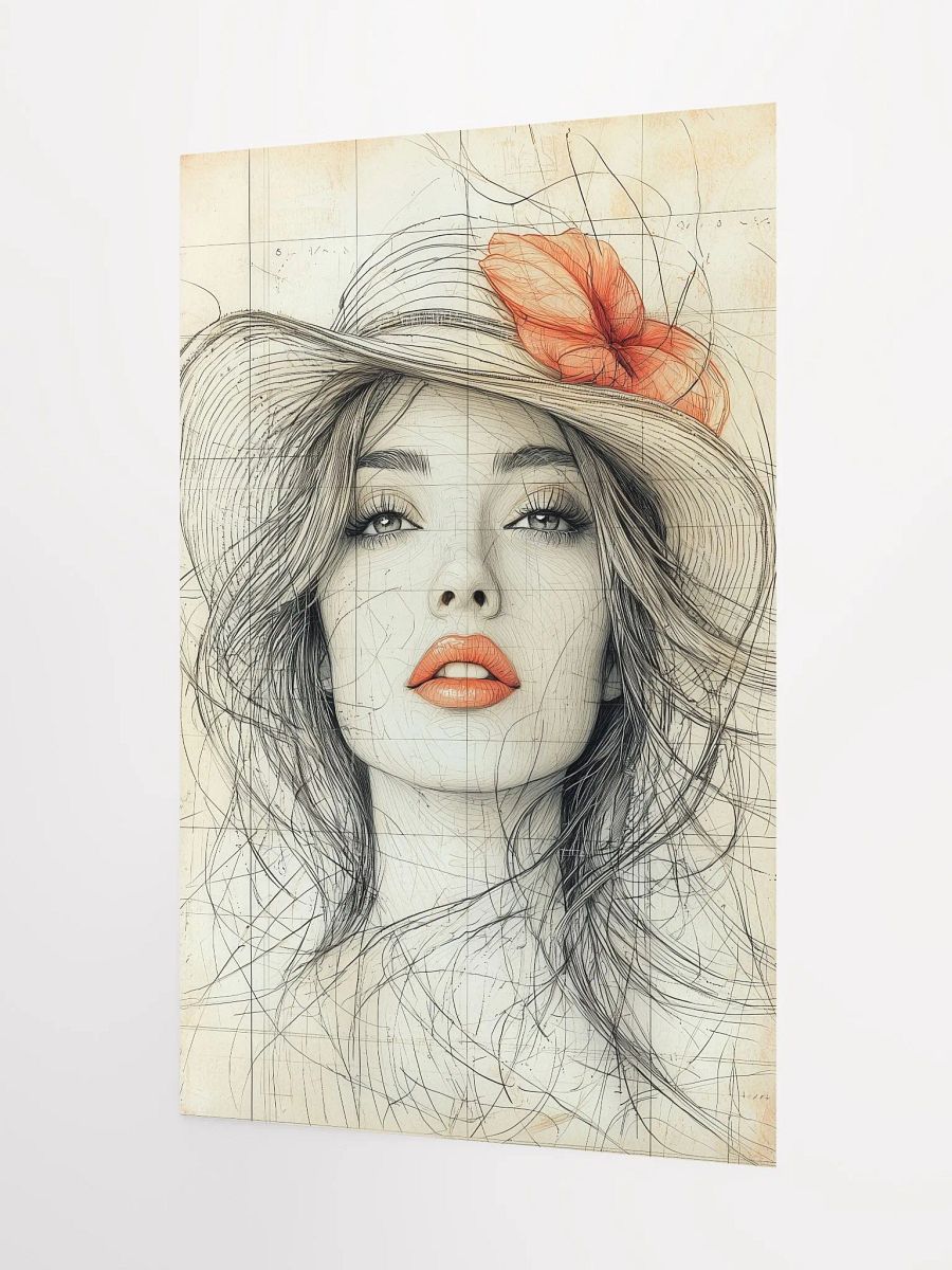 Retro Bloom: Vintage-Inspired Portrait Art Print product image (3)