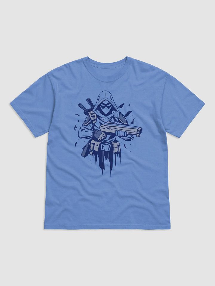 Blue Hooded Warrior Graphic T-Shirt product image (1)