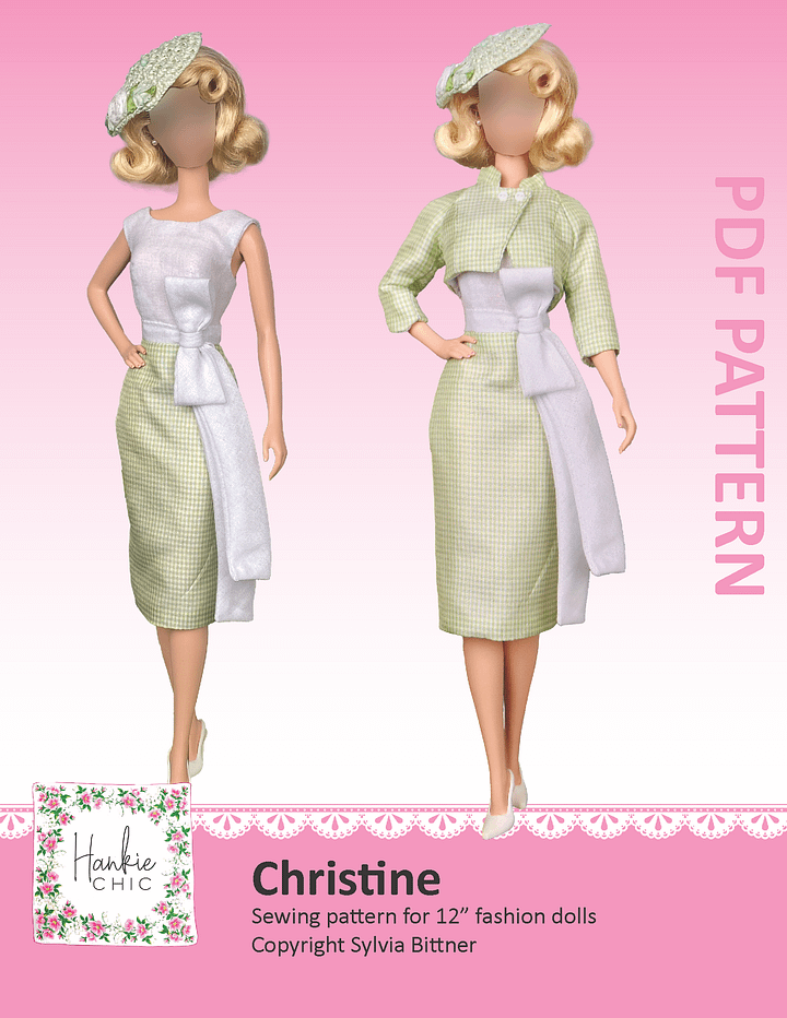 Christine sewing pattern for 12" fashion dolls product image (1)