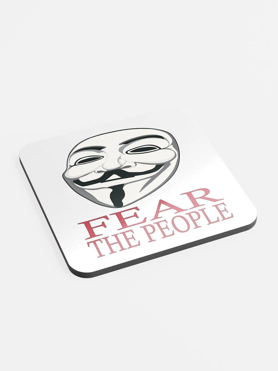 Fear The People - Red - Glossed Cork Coaster product image (3)