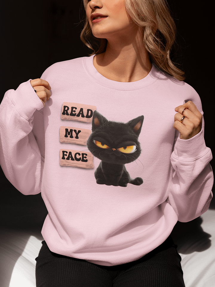 Grumpy Black Cat Expression Crewneck product image (1)