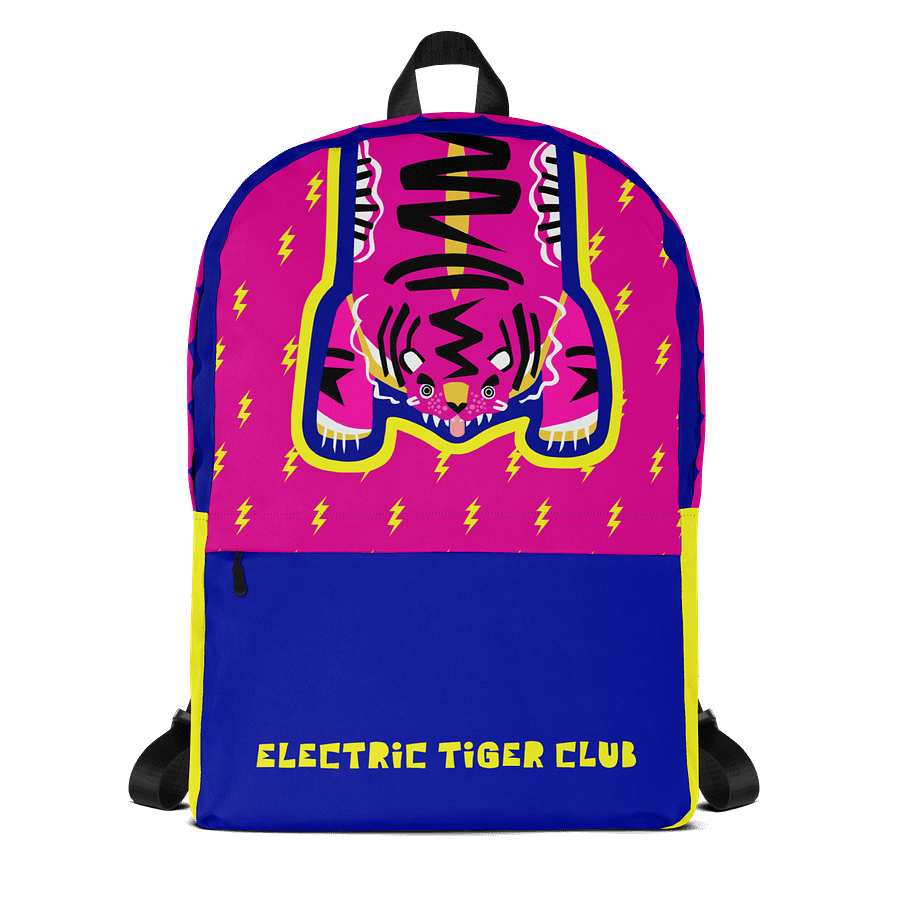 Pink Electric Tiger on Pink and Blue - Backpack product image (1)