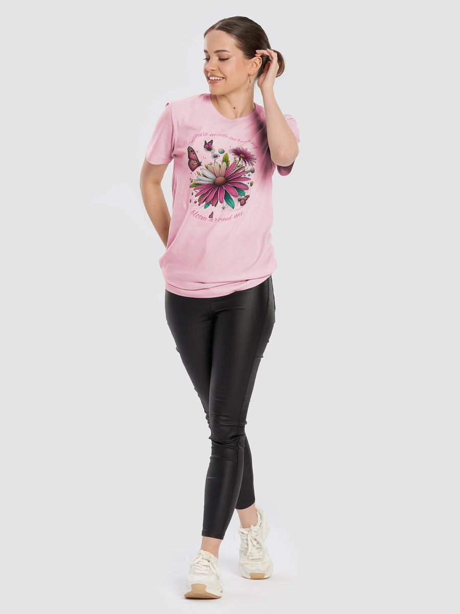 Butterfly and Daisy Blossom T-Shirt, Floral Nature Tee, Boho Aesthetic Shirt, Garden Lover Gift, Inspirational Wildflower Design product image (5)