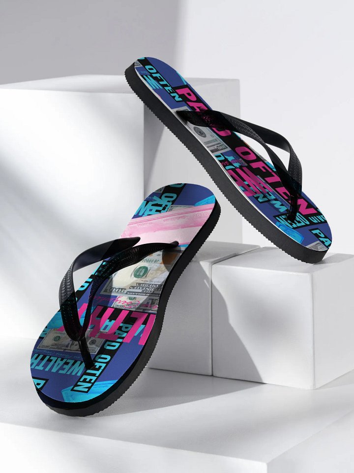 PRETTY PAID PINK & BLUE DIAMOND Wealthy & Paid Often Flip-Flops product image (2)