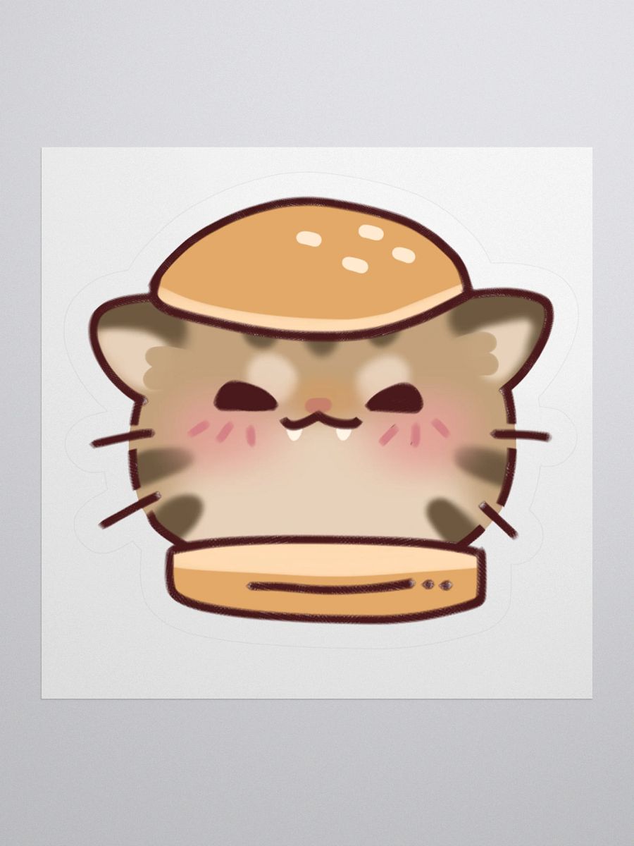 Burger Cat Kiss Cut Sticker product image (1)