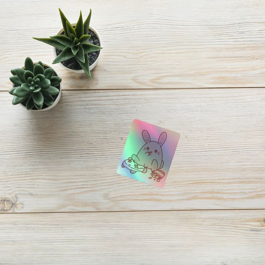 Gamer Bunny Holographic Sticker Sheet product image (10)