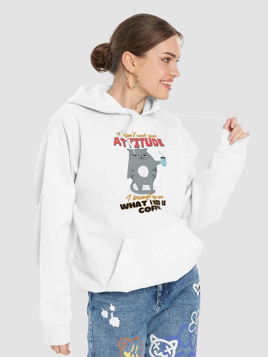 Cat with ATTITUDE... needs coffee! - HOODIE product image (40)