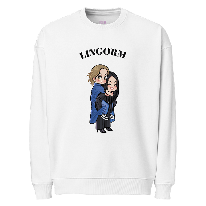 LingOrm Unisex Organic Oversized Sweatshirt (White) product image (1)