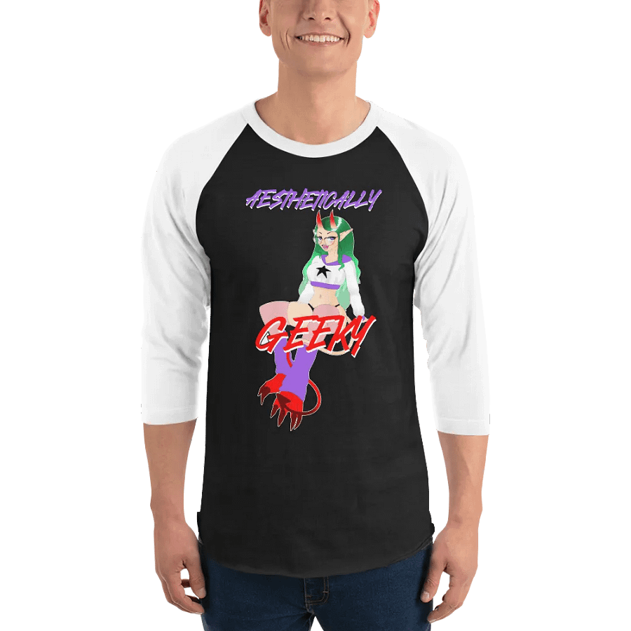 Aesthetically Geeky Demon Baseball Tee product image (13)