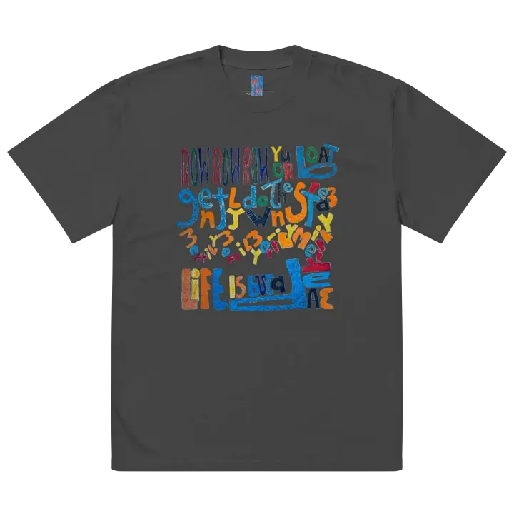 Row Row Row Your Boat Premium Oversized Faded T-Shirt (front-side print) product image (3)