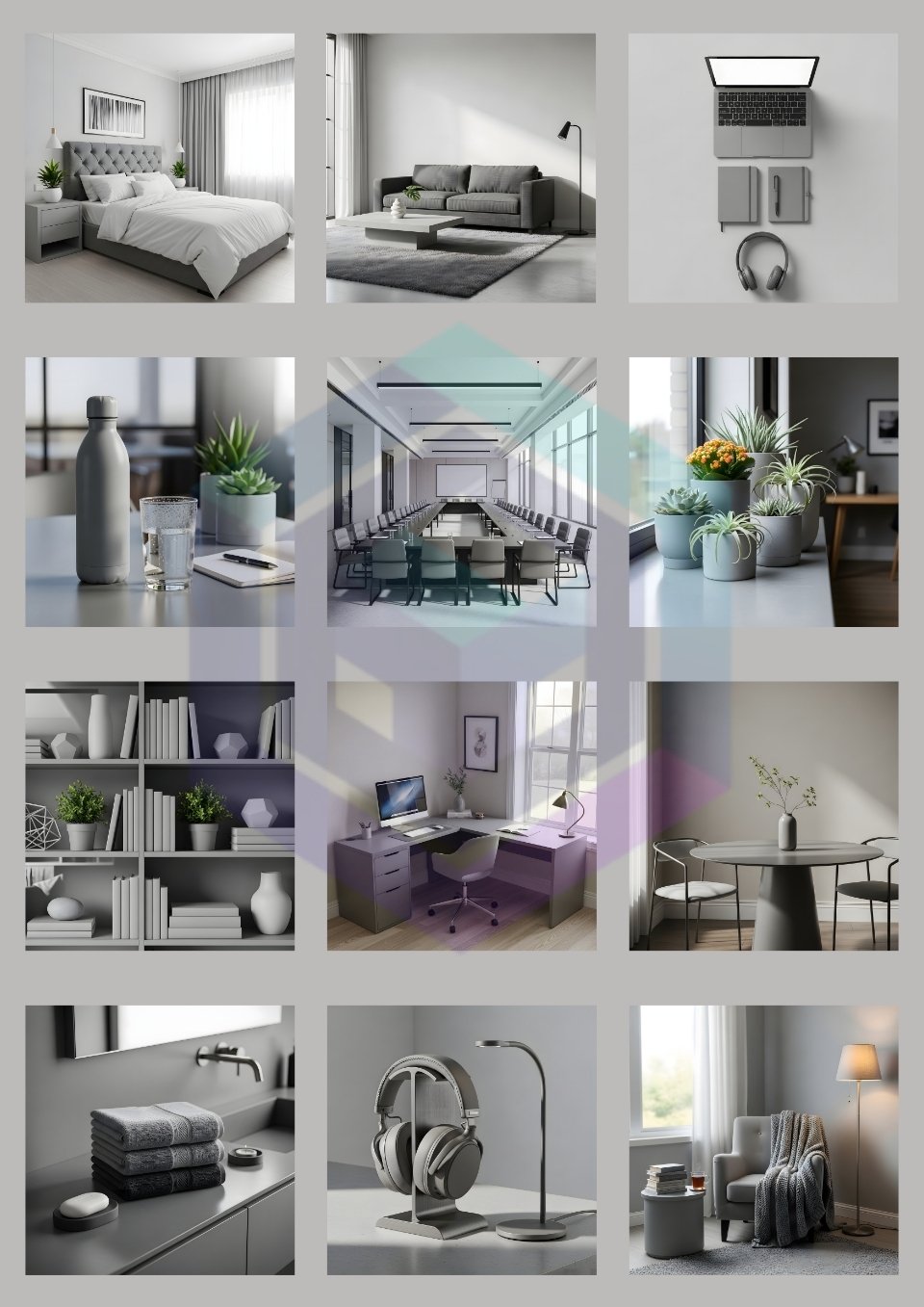 200 GREY AESTHETIC OFFICE & HOME STOCK IMAGES BUNDLE FOR MODERN INTERIORS product image (2)