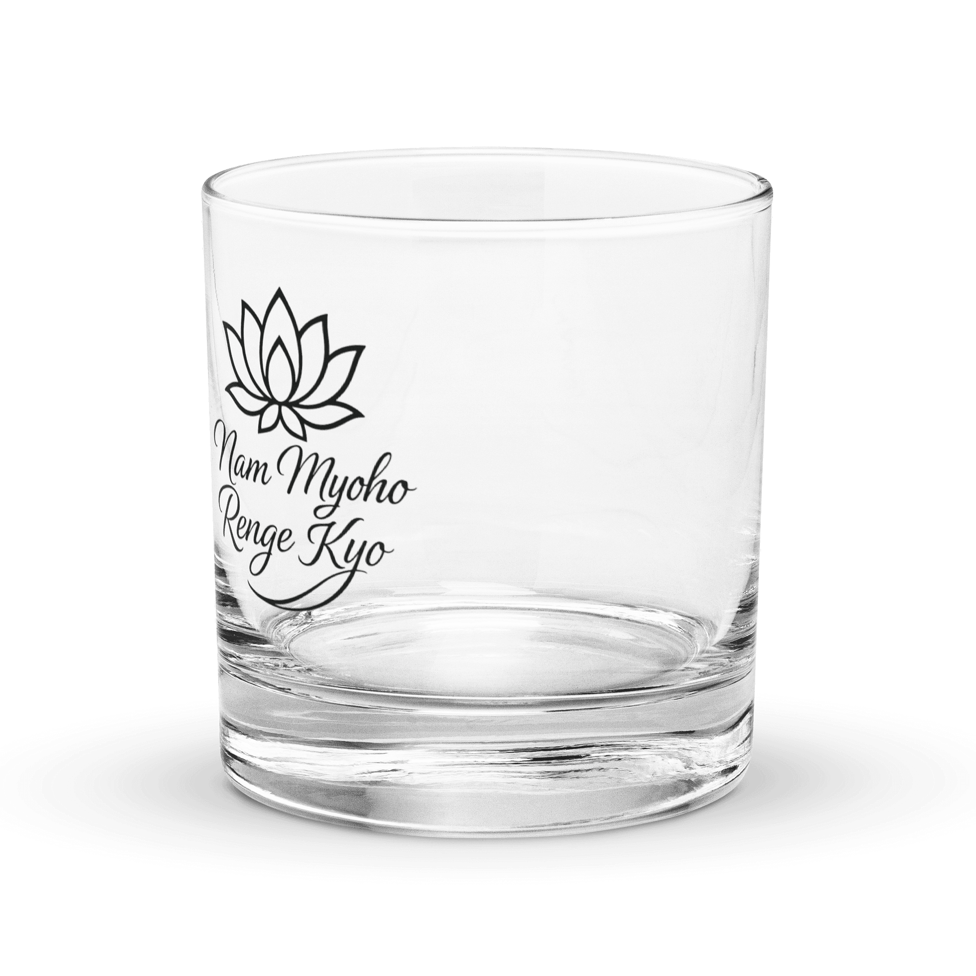 Nam-Myoho-Renge-Kyo Lotus Rocks Glass – Inspire Your Daily Practice product image (1)