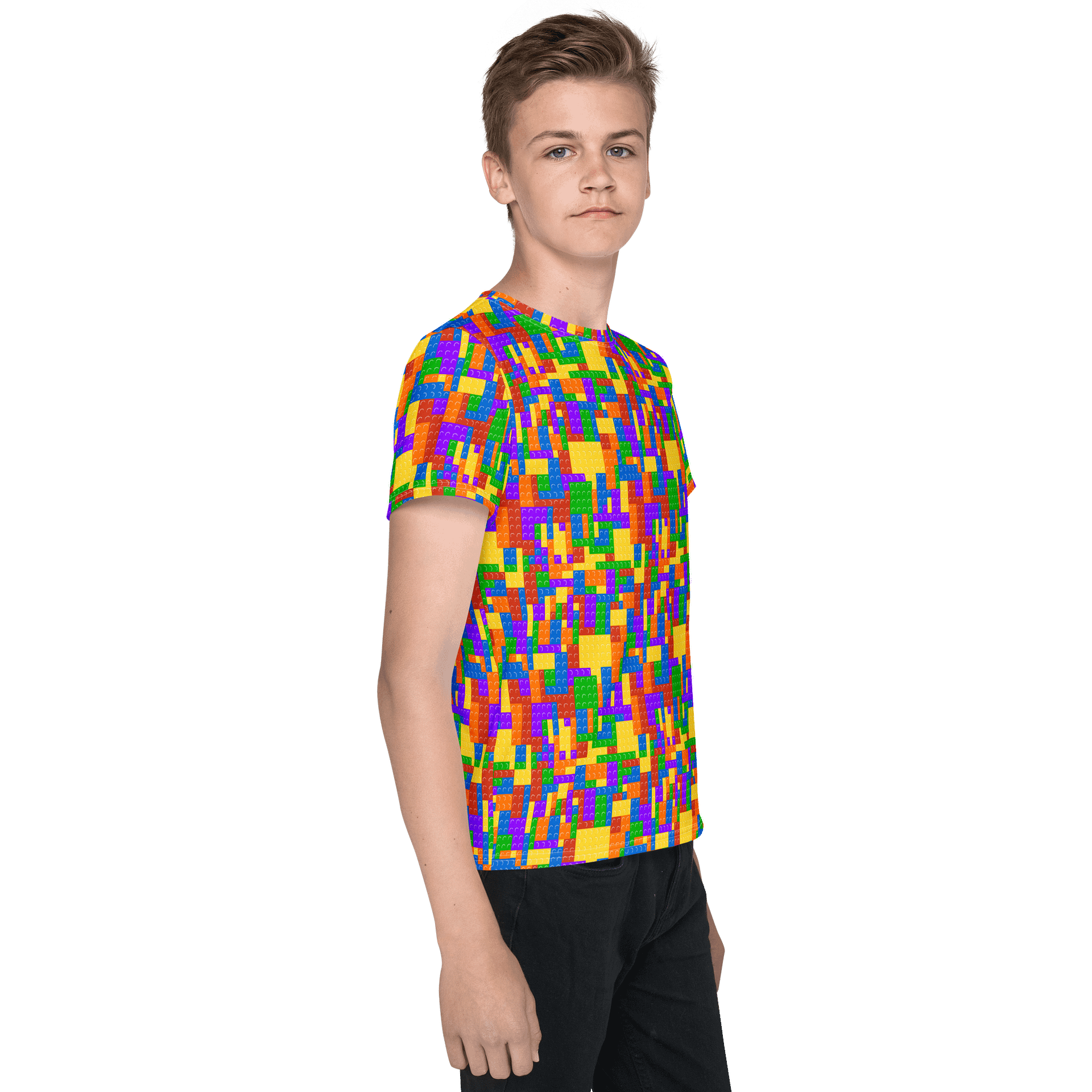 Blocks | Unisex Youth Crew Neck T-Shirt product image (7)