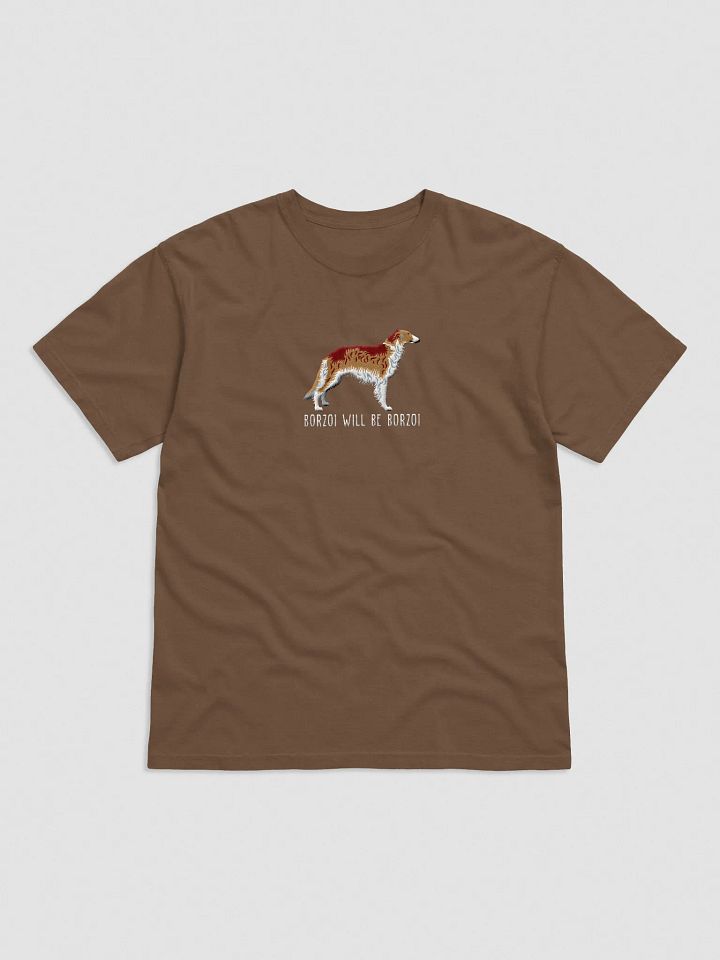 Borzoi Will Be Borzoi T-Shirt(Embroidered) of a Borzoi(Tan & White) product image (17)