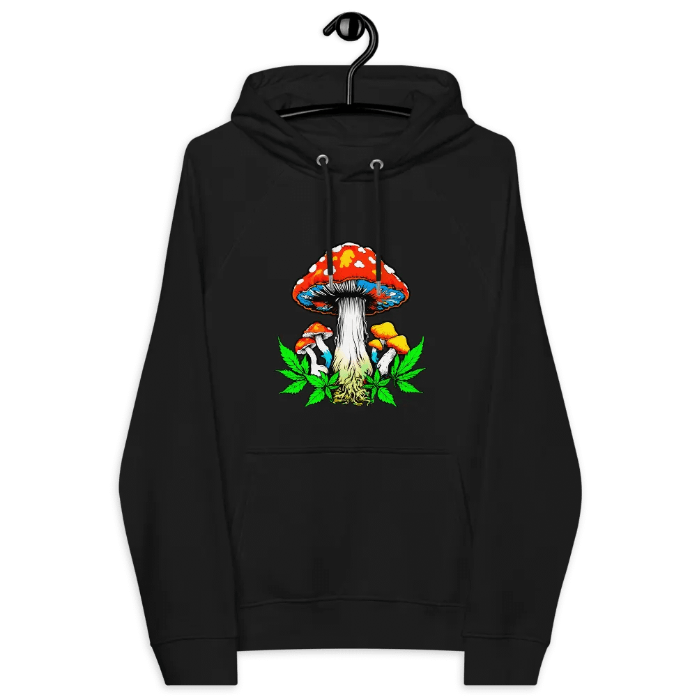 [Groovy Shrooms 2] Unisex Eco Raglan Hoodie product image (10)