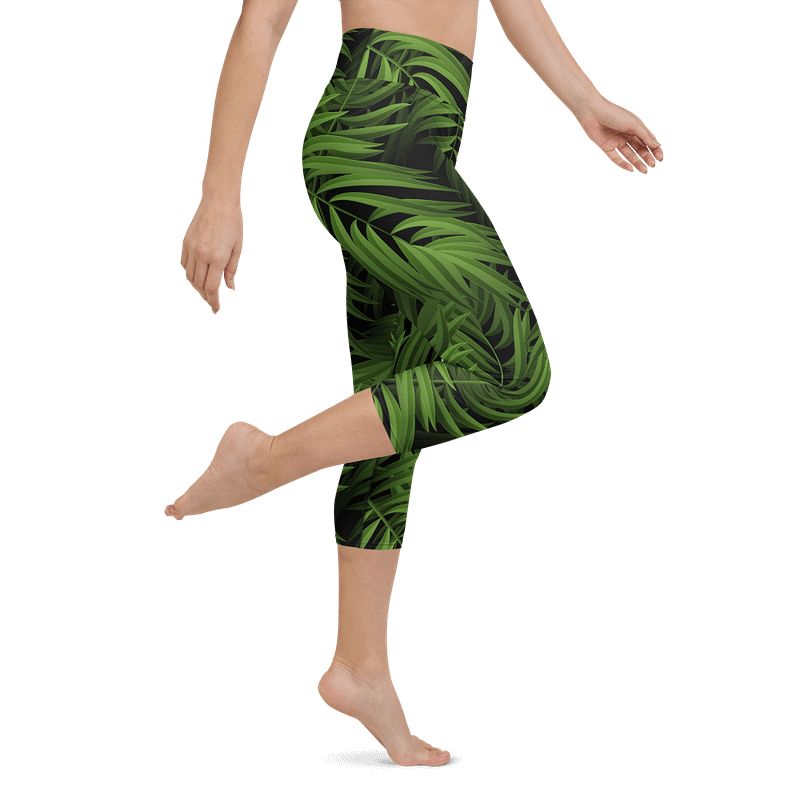 Tropical Palm Allure Capri Leggings