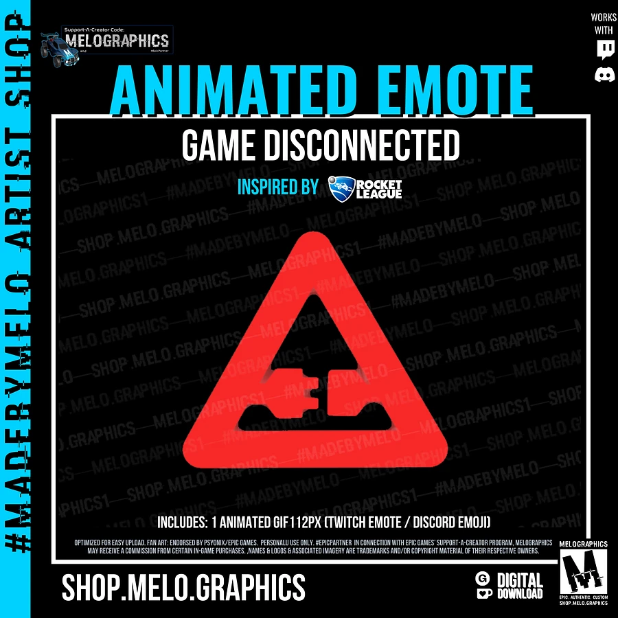 Game Disconnected - Animated Twitch Emote / Discord Emoji | #MadeByMELO product image (3)