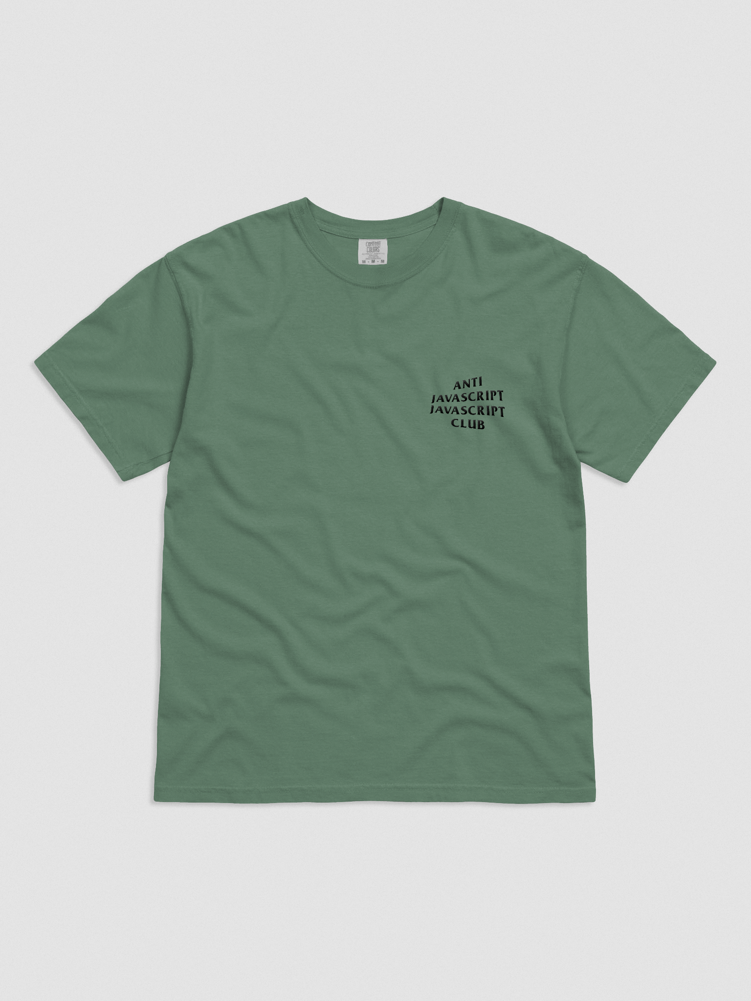 Anti JavaScript JavaScript Club Embroidered (Black Thread) Comfort Colors Tee product image (1)