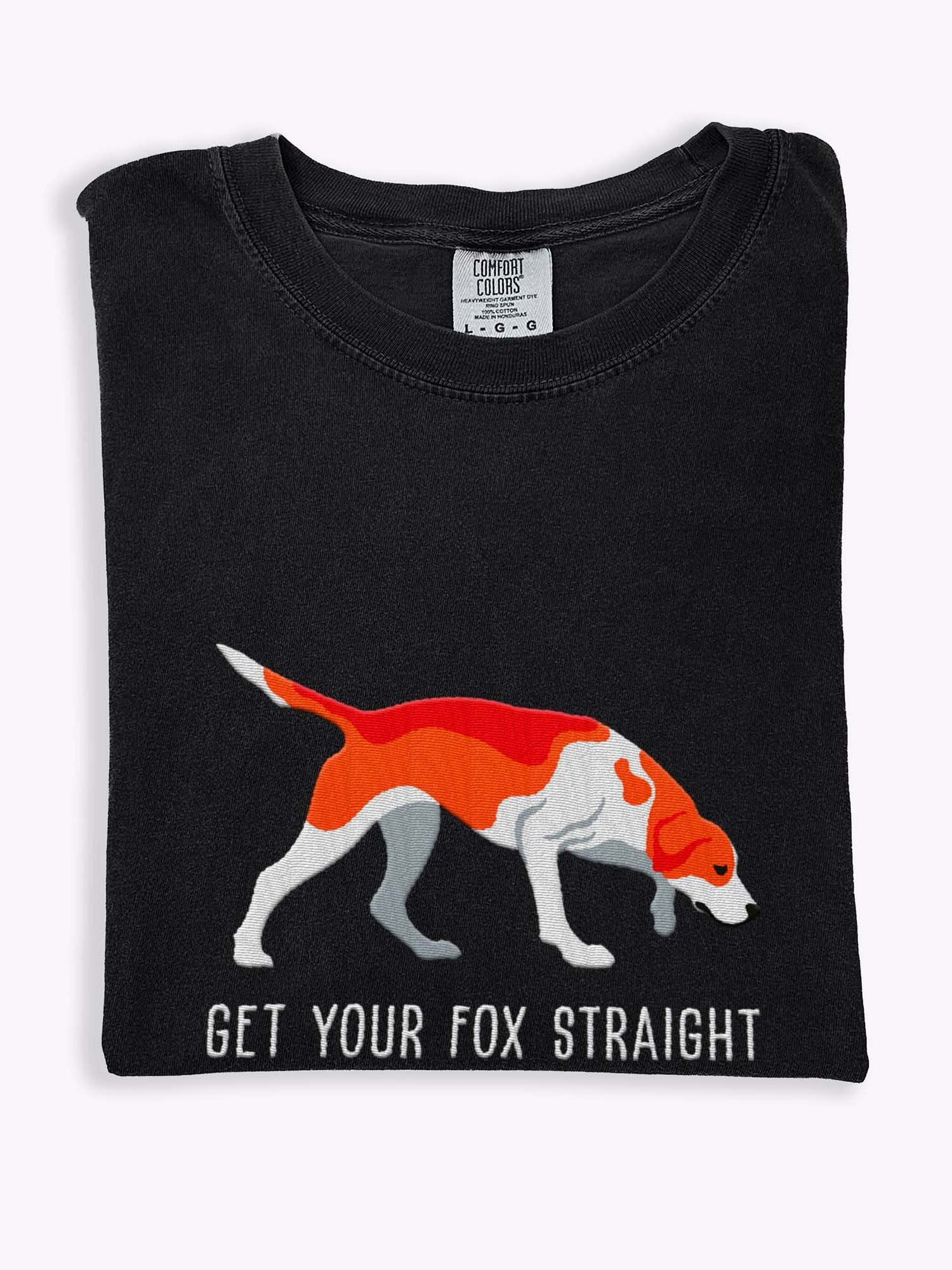 Get Your Fox Straight T-Shirt(Embroidered) of an American Foxhound(Red & White) product image (1)