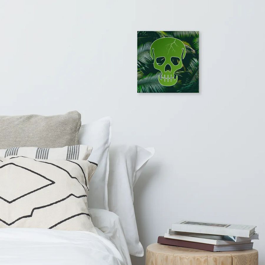Endangered Species - Mexico - Tropical Mystery Green Skull Canvas Art product image (8)