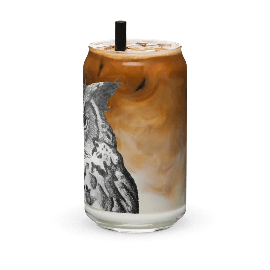 Owl Drawing Glass Can Cup product image (42)