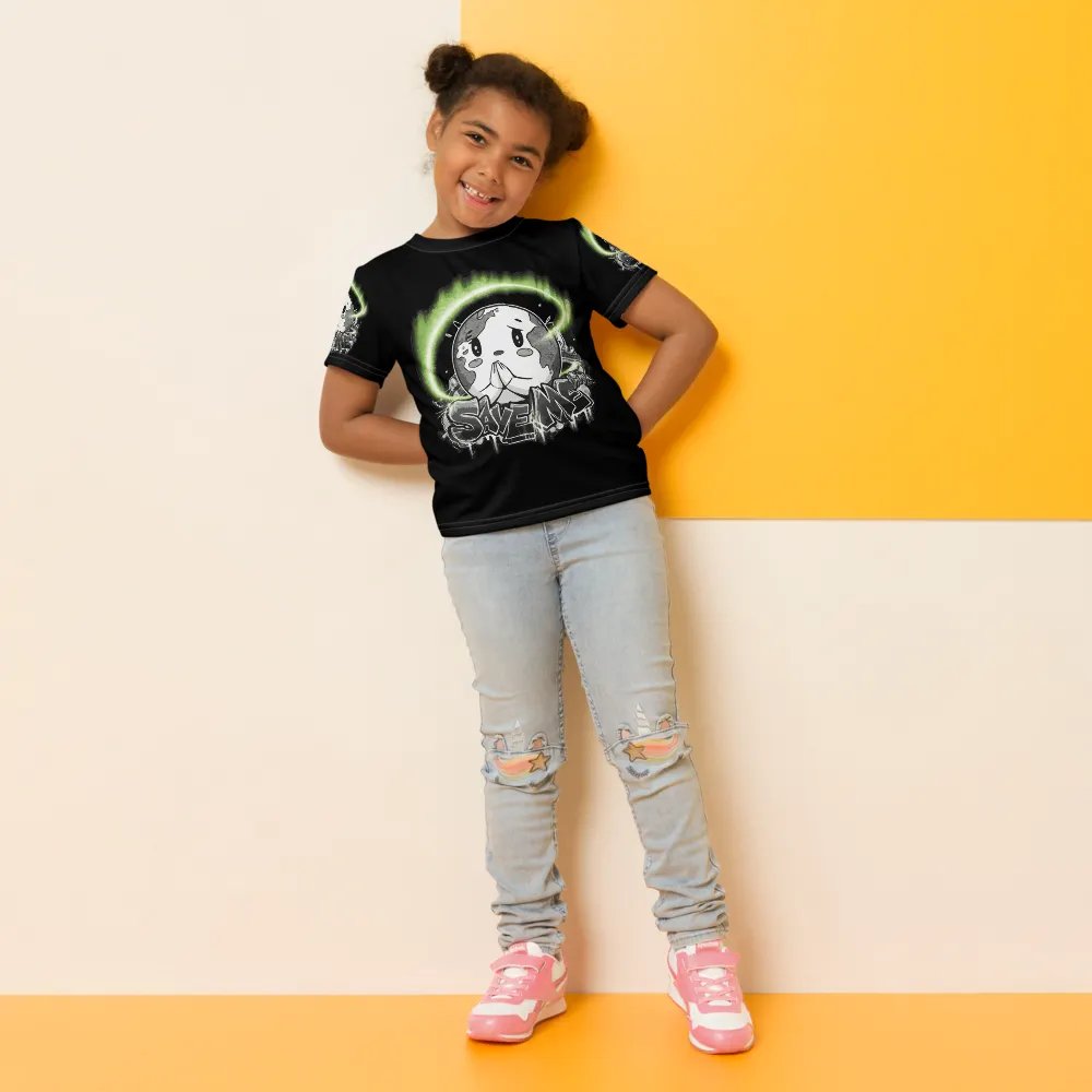Save Me Kids Crew Neck T-Shirt | Eco-Friendly Style for Young Activists product image (3)