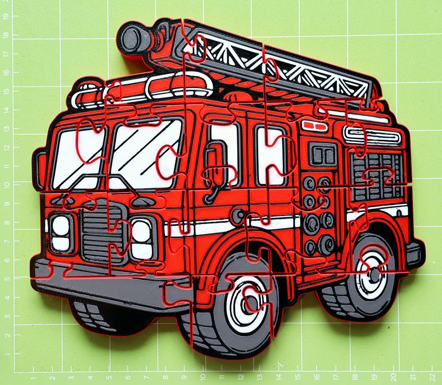 Fire Truck 3D Printed Jigsaw Puzzle – Ready for Rescue! product image (4)