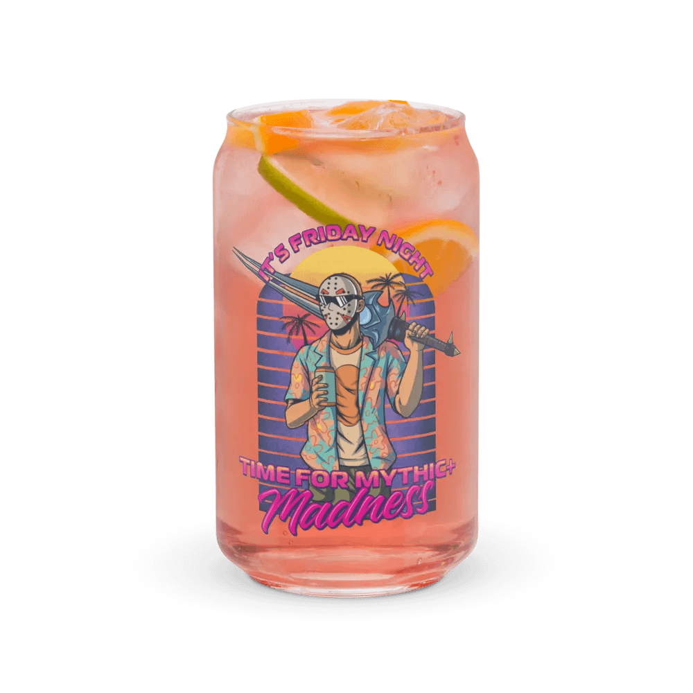 Synthwave Mythic+ Madness Can-Shaped Glass product image (7)