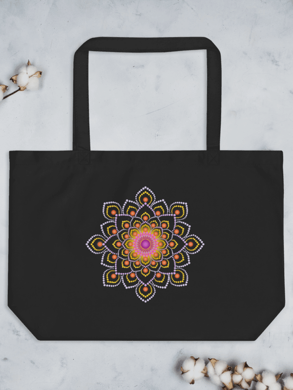 Simple Colorful Dot Mandala Organic Cotton Tote Bag product image (3)