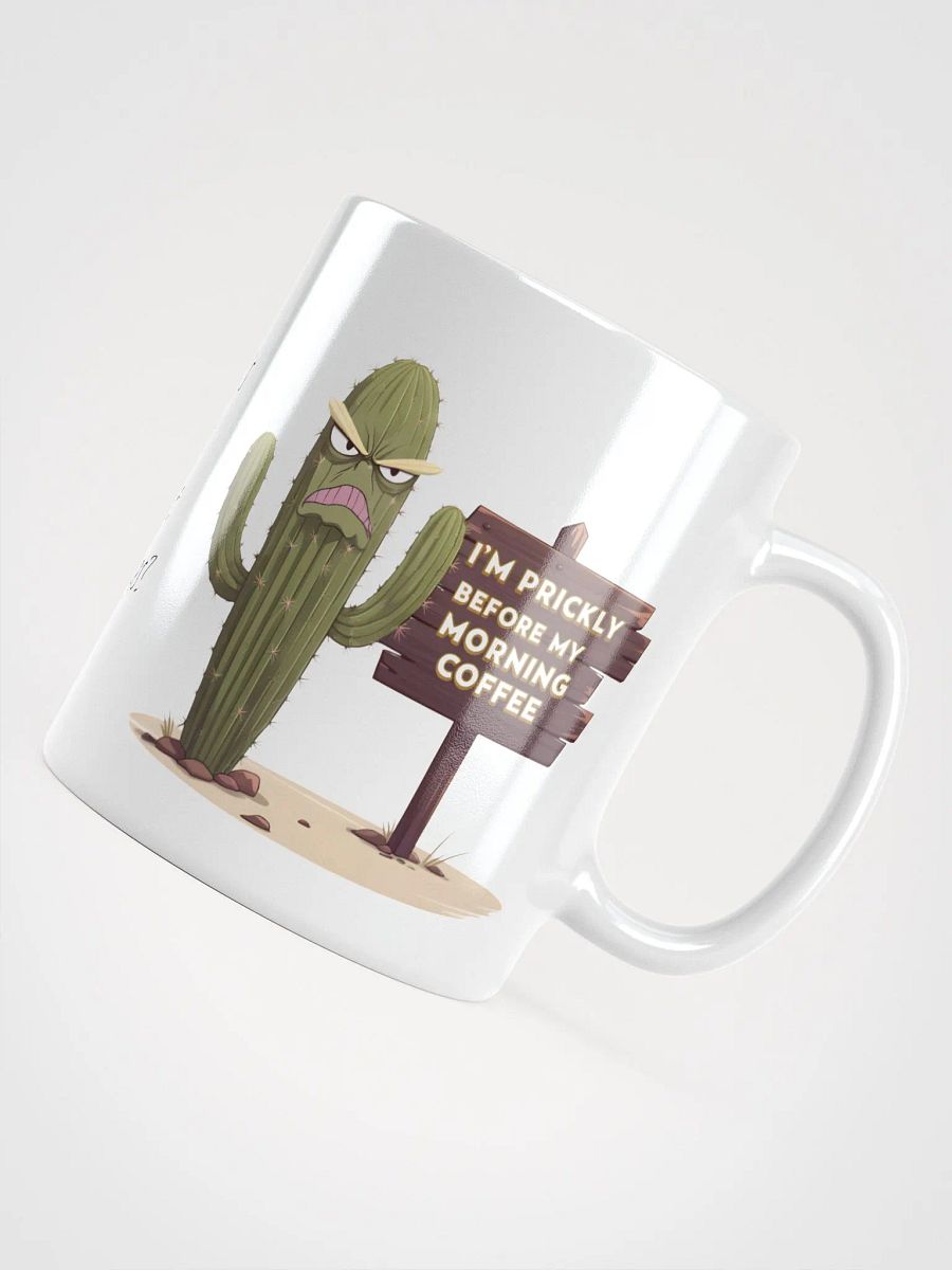 Grumpy Cactus Before Morning Coffee White Glossy Ceramic Mug product image (4)