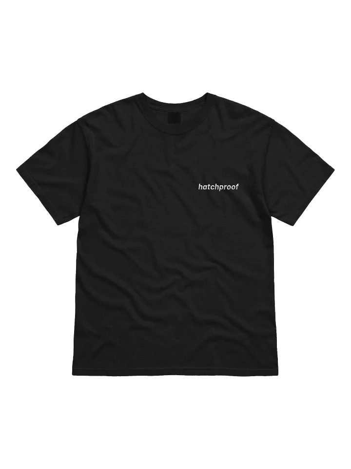The Hatchproof Black Tee: minimal ink, maximum intent. product image (1)