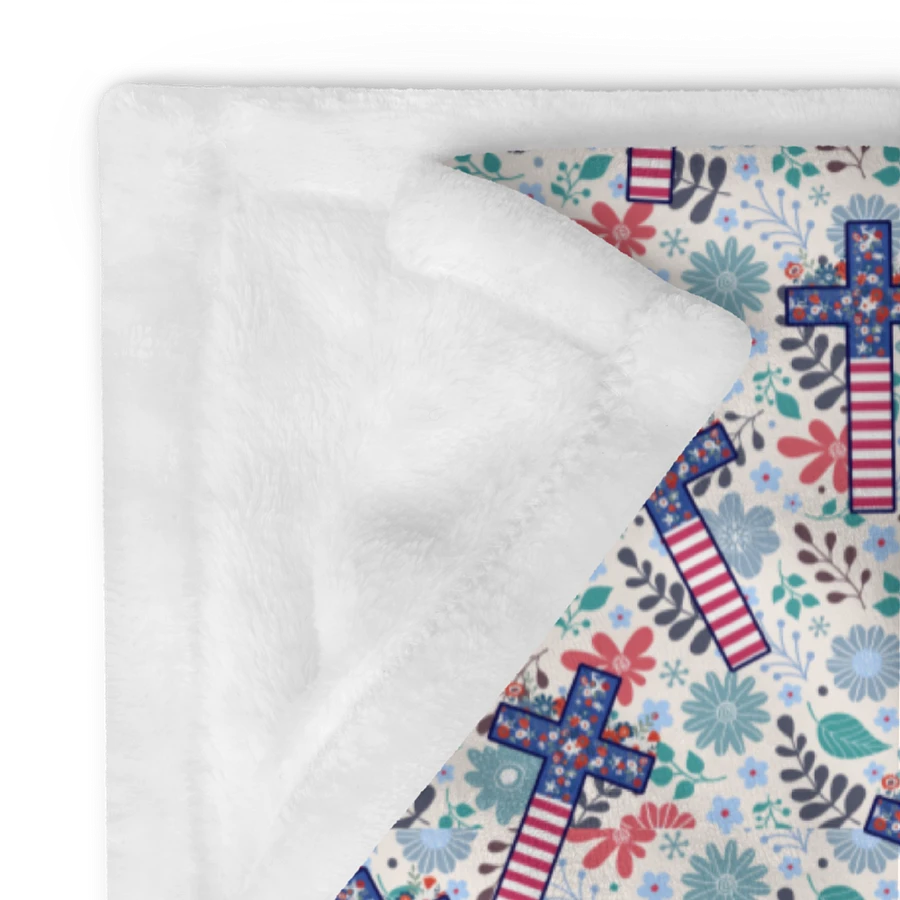 Floral Patriotic Cross Patterned Blanket product image (10)