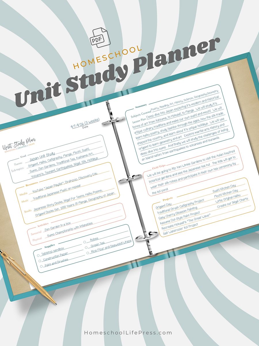 Unit Study Printable Planner product image (1)