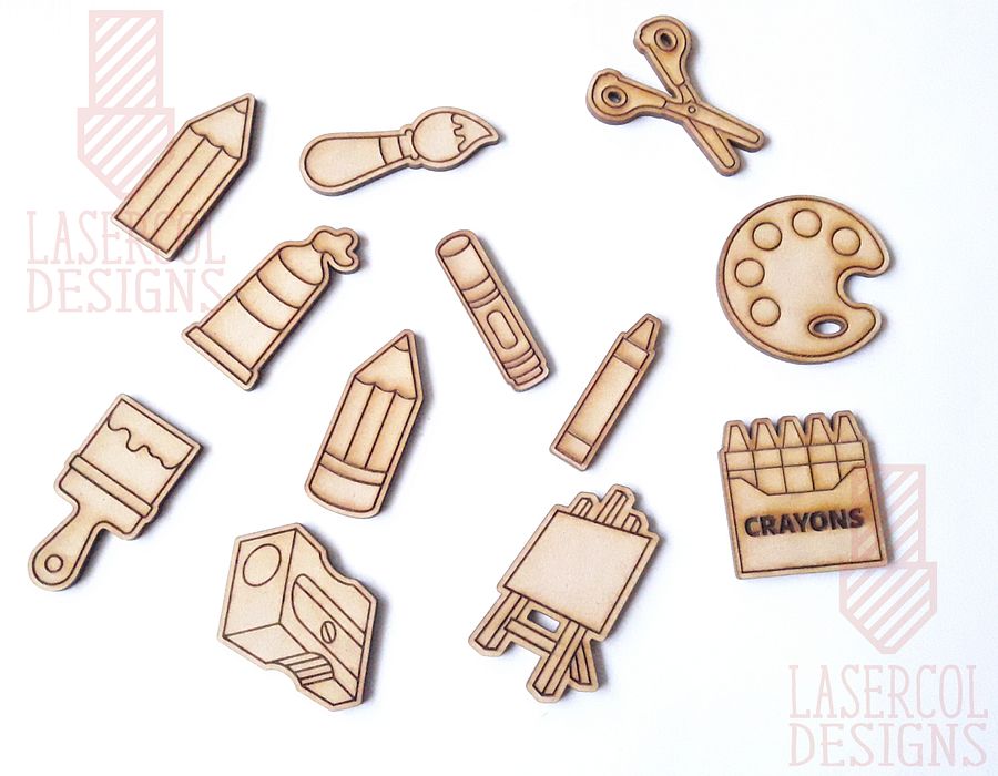 Art Supplies Cut Outs and Stud Earrings - Laser Cut Files product image (3)
