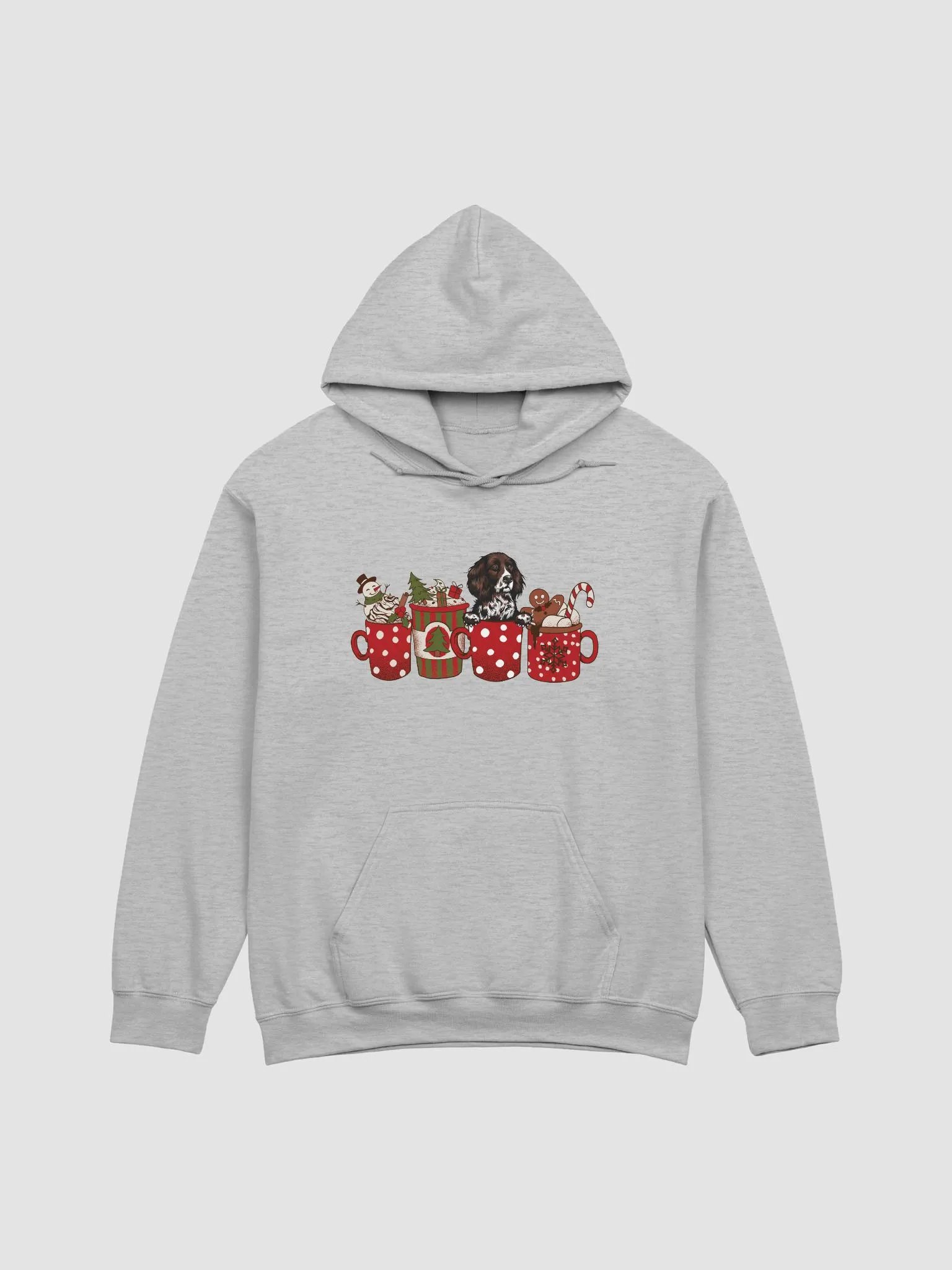 Cute Munsterlander in a Christmas Cup Hooded Sweatshirt | Funny Christmas Pup in a Cup product image (24)