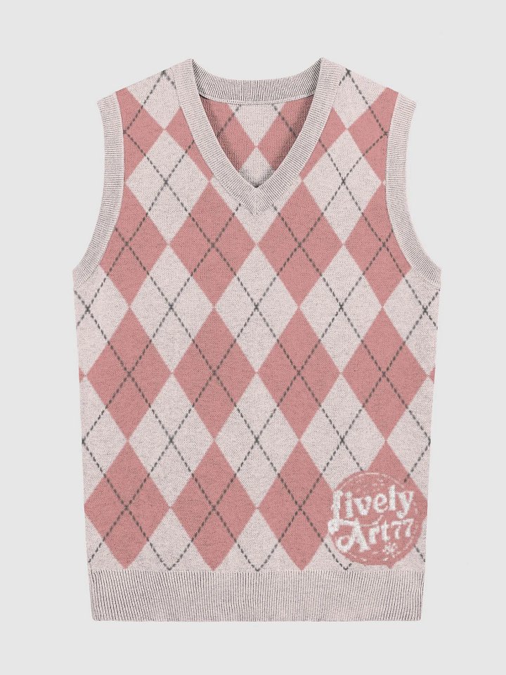 RETROMODERN Argyle V-Neck Vest product image (3)
