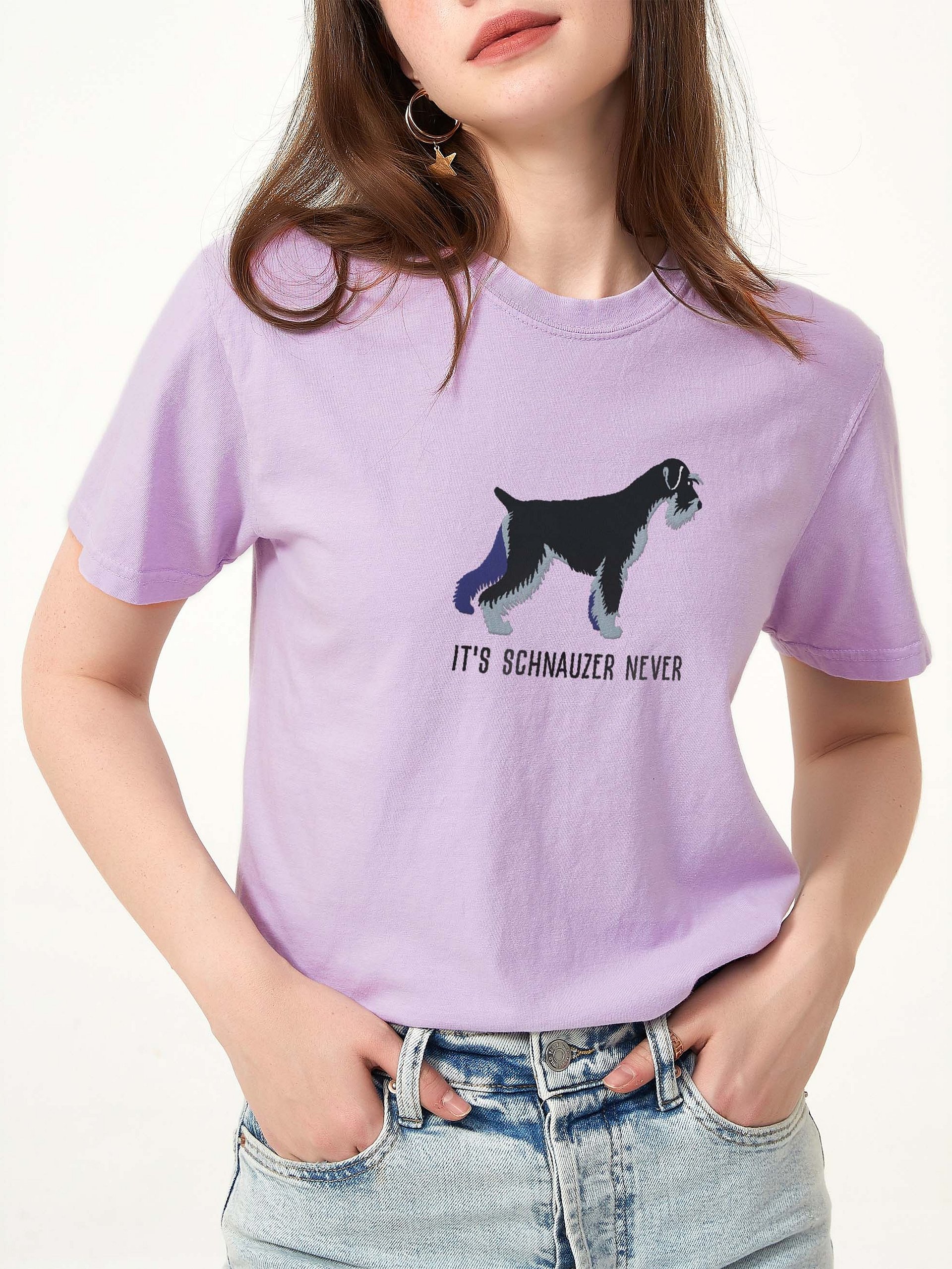 It's Schnauzer Never T-Shirt(Embroidered) of a Standard Schnauzer(Black & Silver) product image (2)