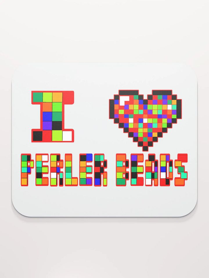 I Heart Perler Beads Mouse Pad product image (2)