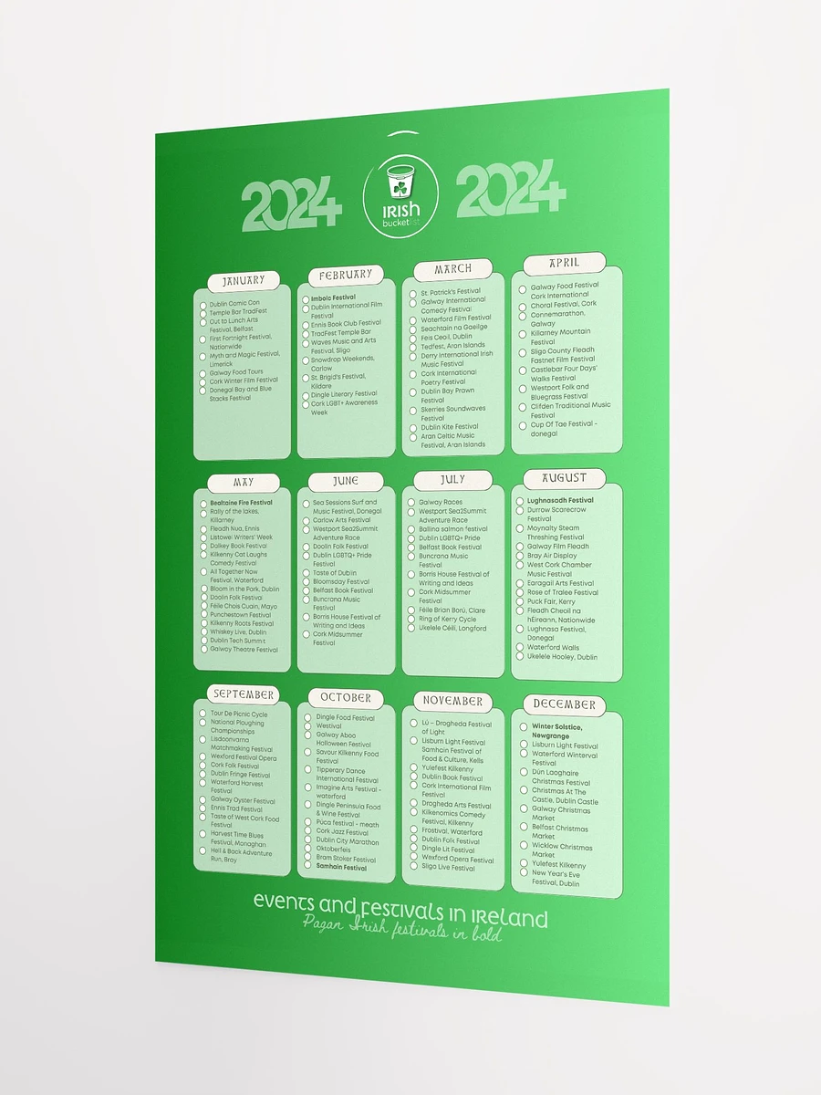 Irish Bucket List Calendar of Events & Festivals 2024 - Premium Matte Poster product image (3)
