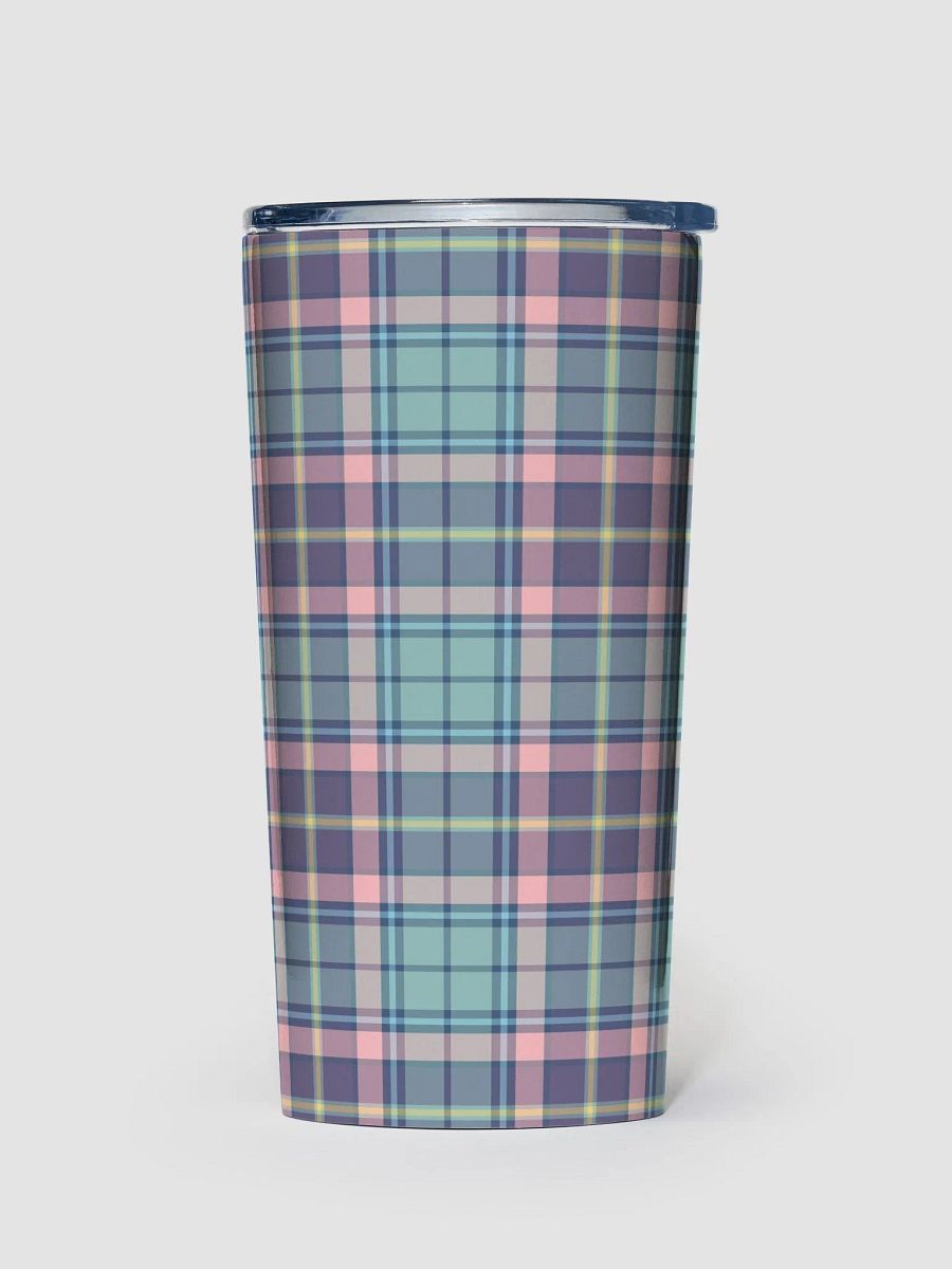 Light Green, Lavender, & Pink Plaid Travel Tumbler product image (2)