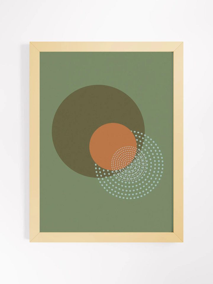 Spiral Harmony Framed Matte Poster|Green Earth Inspo Mid Century Geometric Abstract Wall Art product image (2)