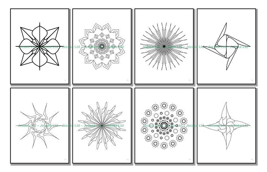 100 Geometric Mandala Coloring Pages | PDF | Digital File | Series GM2025 Vol. 8 product image (4)