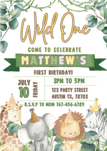 Customized Text Safary Birthday Invitation - Canva product image (2)
