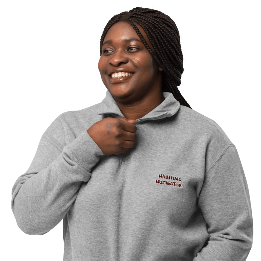 HABITUAL INSTIGATOR (maroon bubble design) embroidered quarter zip product image (8)