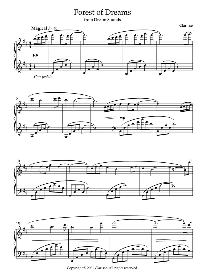 Forest of Dreams - Sheet Music product image (1)