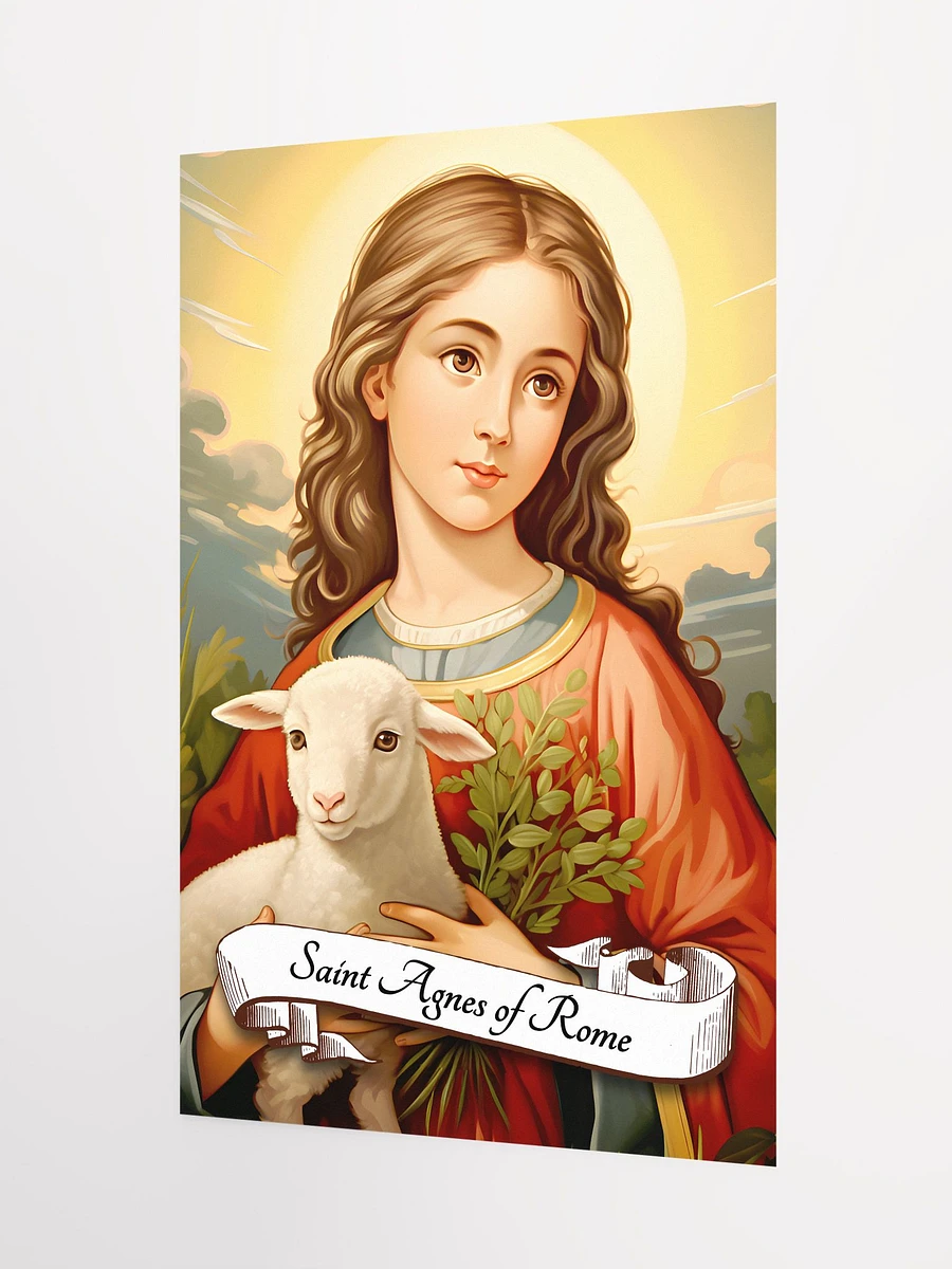 Saint Agnes of Rome Patron Saint of Young Girls, Girl Scouts, Chastity, Virgins, Engaged Couples, Abuse Victims, Gardeners, Matte Poster product image (5)