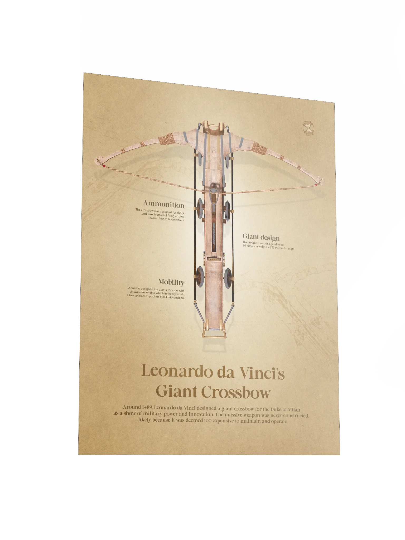 Leonardo da Vinci's Giant Crossbow (Unframed poster) product image (5)