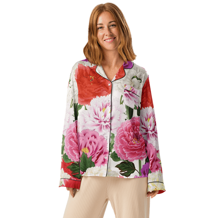 Women's Silky Peony Dreams Button-Down Pajama Top product image (1)