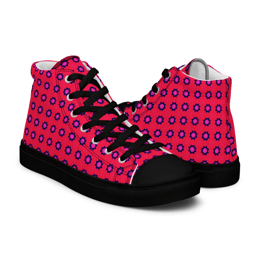 Abstract Red Ladies Canvas Shoes High Tops product image (8)