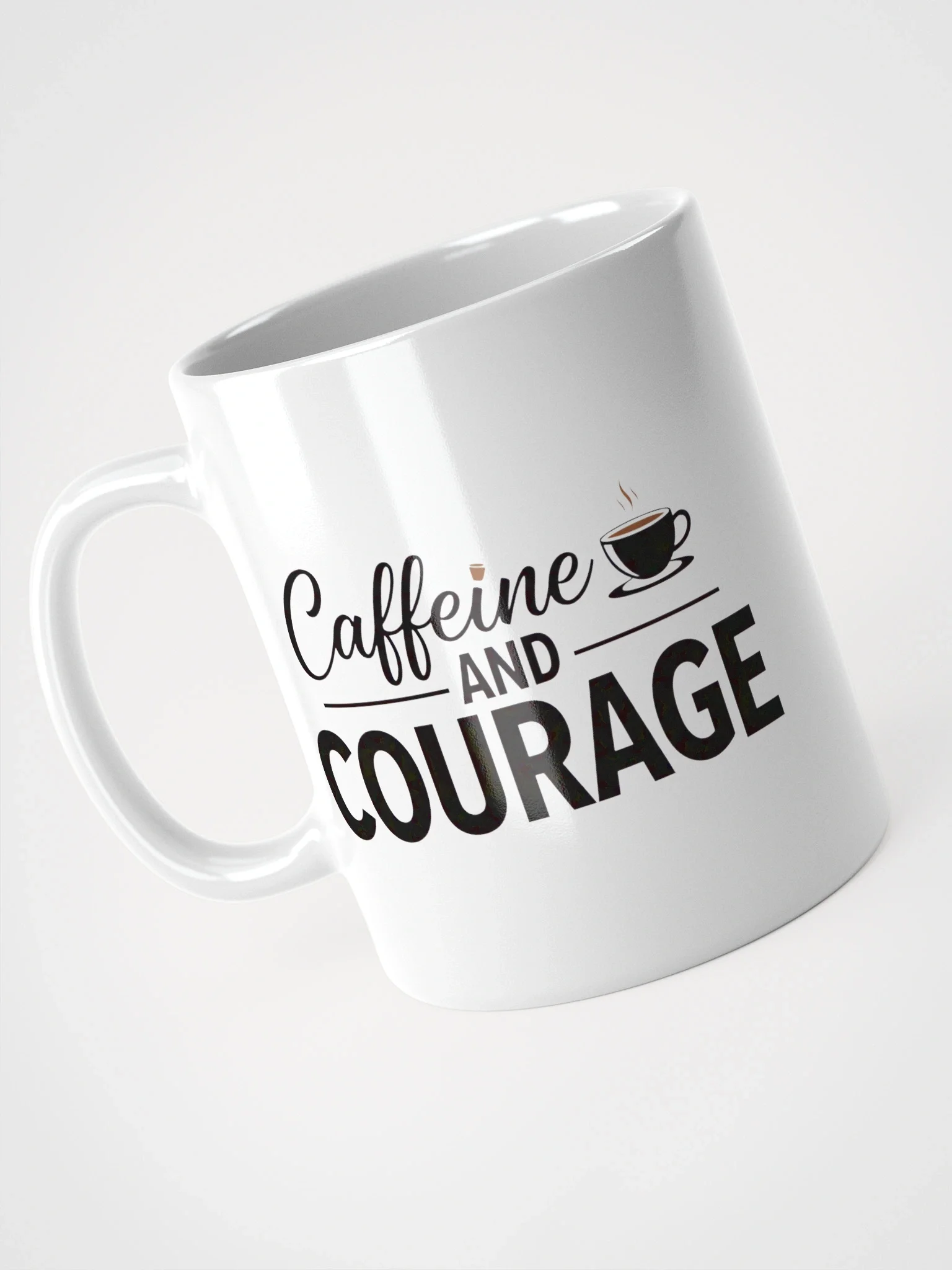 Caffeine and Courage Mug – Bold Coffee Cup for Morning Motivation & Daily Inspiration product image (4)